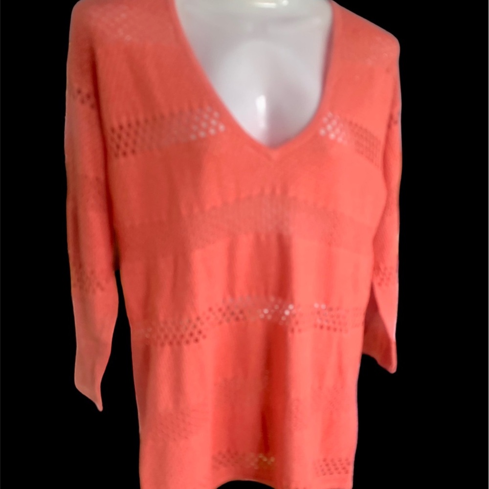 CHICOS Tangarine Knit Sweater, Size small.